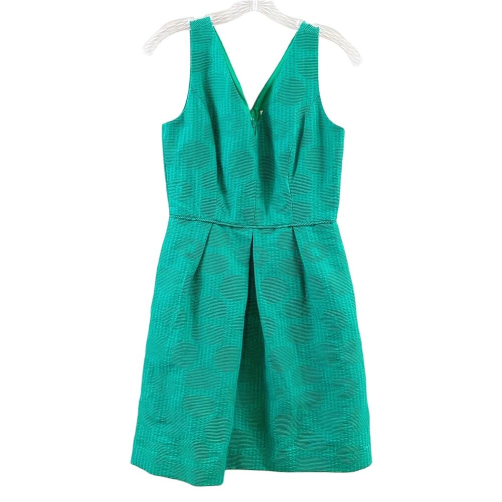 J Crew Factory Polka Dot Textured Sleeveless Fit & Flare Kelly Green Mini Dress